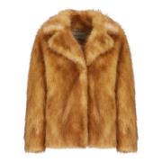 Stand Studio Brun Faux Fur Krage Jacka Brown, Dam