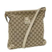 Gucci Vintage Pre-owned Canvas axelremsvskor Beige, Dam