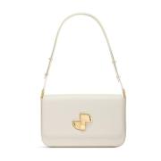 Patou Off-White Läder Logoplack Väska Beige, Dam