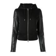 Givenchy Svart huvjacka med lammskinninsatser Black, Dam