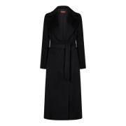 Max Mara Svart Wrapkappa Aw24 Black, Dam