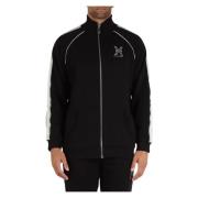 Richmond Broderad bomull dragkedja sweatshirt Black, Herr