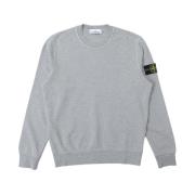 Stone Island Crewneck Sweater i Polvere Melange Gray, Herr