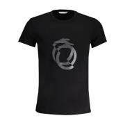 Trussardi Svart Logotyp Tryck Bomull T-shirt Män Black, Herr