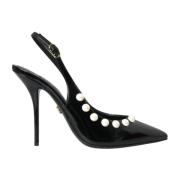 Dolce & Gabbana Pärla Slingback Pumps med Faux Pärlor Black, Dam