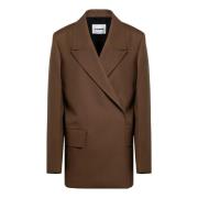 Jil Sander Dubbelknäppt Jacka Brown, Dam