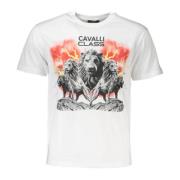 Cavalli Class Lejontryck Herr T-shirt - Vit White, Herr