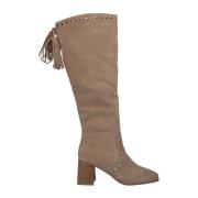 ALMA EN PENA Studded block klackstövel Brown, Dam