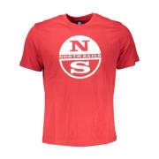 North Sails Logotyp T-shirt Röd Fet Print Red, Herr