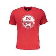 North Sails Röd Bomull Logo Print T-shirt Red, Herr