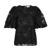 InWear Svart Blommig Broderad Topp Black, Dam