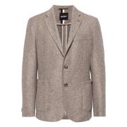 Hugo Boss Blandad ulljacka med 2 knappar Beige, Herr