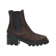 Tod's Brun Mocka Ankelboot Brown, Dam