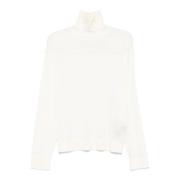 Laneus Vit Oversized Tröja med Cashmere White, Herr