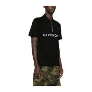 Givenchy Svart Zip-Up Polotröja för Män Black, Herr