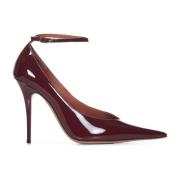 Amina Muaddi Bordeaux Lackläder Pumps Aw24 Red, Dam