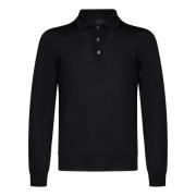 Brioni Lyxig Svart Långärmad Polotröja Black, Herr