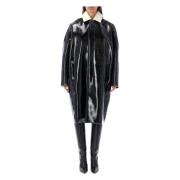 Philosophy di Lorenzo Serafini Svart Coated Overcoat Aw24 Black, Dam