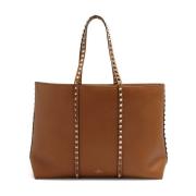 Valentino Garavani Beige Axelväska Elegant Stil Brown, Dam