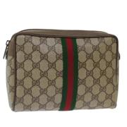 Gucci Vintage Pre-owned Laeder kuvertvskor Beige, Dam