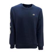 La Martina Blå Crewneck Sweatshirt med Frontlogo Blue, Herr