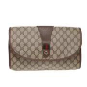 Gucci Vintage Pre-owned Canvas kuvertvskor Brown, Dam