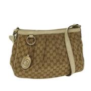 Gucci Vintage Pre-owned Canvas axelremsvskor Beige, Dam