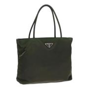 Prada Vintage Pre-owned Nylon handvskor Green, Dam