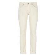 Dondup Ivory Bomulls Jeans med Broderi Beige, Herr