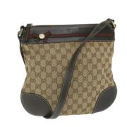 Gucci Vintage Pre-owned Canvas axelremsvskor Beige, Dam