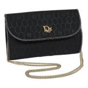 Dior Vintage Pre-owned Canvas axelremsvskor Black, Dam