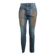 Jeckerson Slim Fit Alcantara Patch Jeans Blue, Herr