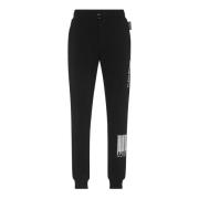 Plein Sport Bomullsjoggingbyxor med Logotyptryck Black, Herr