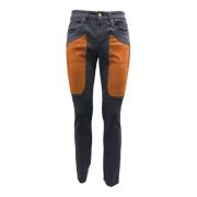 Jeckerson Slim Fit Alcantara Patch Jeans Blue, Herr