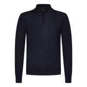 Emporio Armani Blå Ulltröja med Örnbroderi Blue, Herr