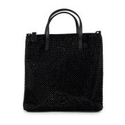 Pinko Svart Shopper Väska med Juvel Strass Black, Dam