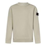 Stone Island Beige Ribbstickad Tröja med Badge Beige, Herr