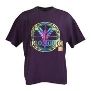 Carlo Colucci Unika Konstnärliga T-Shirts för Kvinnor Purple, Dam