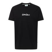 Carlo Colucci Black Friday T-shirt med Logotyp Stickmönster Black, Her...