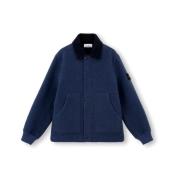 Stone Island Dubbelvävd ull nylon jacka Blue, Herr