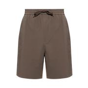 Emporio Armani Mörk beige herrshorts med sydda fickor Brown, Herr