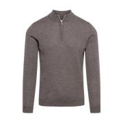 Stenströms Merino Wool Half Zip Sweater Brown, Herr