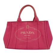 Prada Vintage Pre-owned Canvas prada-vskor Pink, Dam