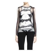 Jean Paul Gaultier Blonde Marinière Tank Top Overlay Black, Dam