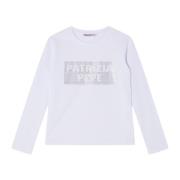 Patrizia Pepe Vita långärmade T-shirts för flickor White, Dam