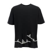 Comme des Garçons Geometriskt Broderad Button-Up T-shirt Black, Herr