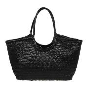 Dragon Diffusion Svart Shopper Väska med Vävt Design Black, Dam