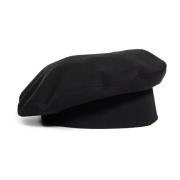 Yohji Yamamoto Svart Ull Bucket Beret Hatt Black, Dam