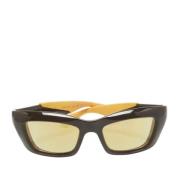 Bottega Veneta Vintage Pre-owned Acetat solglasgon Brown, Dam