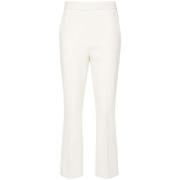 Max Mara Vita Byxor Rakt Ben Pressad White, Dam